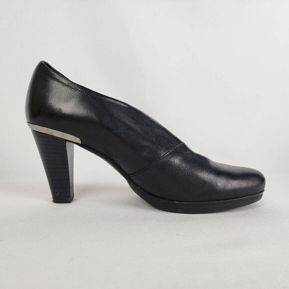 Hispanitas Black Leather Heeled Shoes Size 6 - Picture 2 of 7